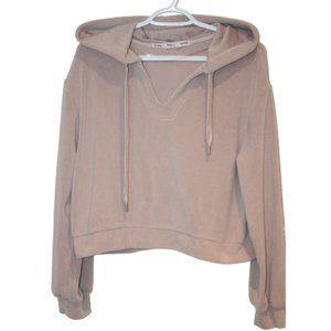 2/$25 🏷 Wallflower Blush Pink Plush Cropped Hoodie Size L